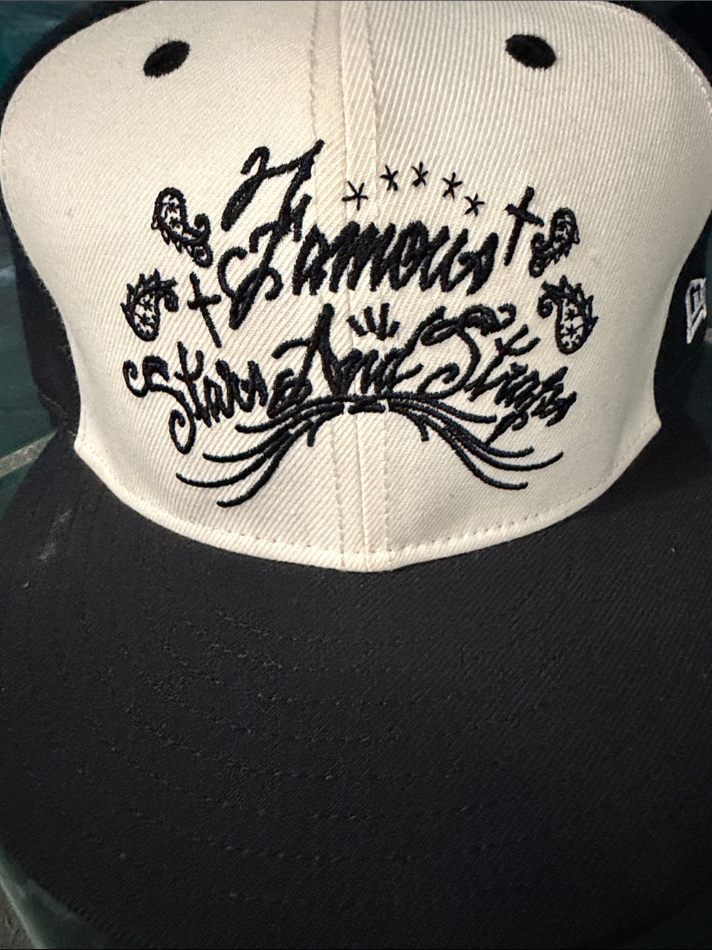 Famous Stars & Straps Two-Tone Black and White fitted hat